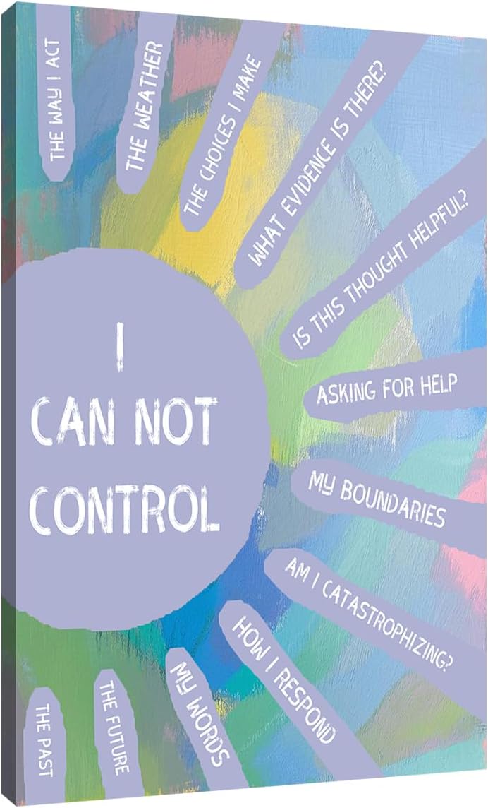 Inspirational Poster Wall Art Office Decor I Cannot Control Motivational Entrepreneur Quotes Print on Canvas Picture Painting Artwork for Living Room Gallery Painting Ready to Hang [24''Wx36''H]