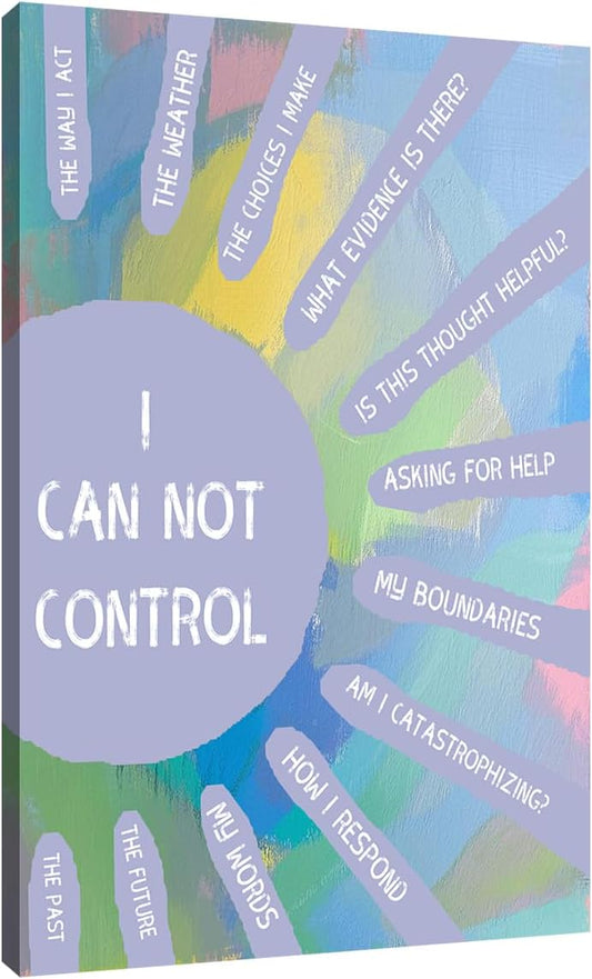 Inspirational Poster Wall Art Office Decor I Cannot Control Motivational Entrepreneur Quotes Print on Canvas Picture Painting Artwork for Living Room Gallery Painting Ready to Hang [24''Wx36''H]