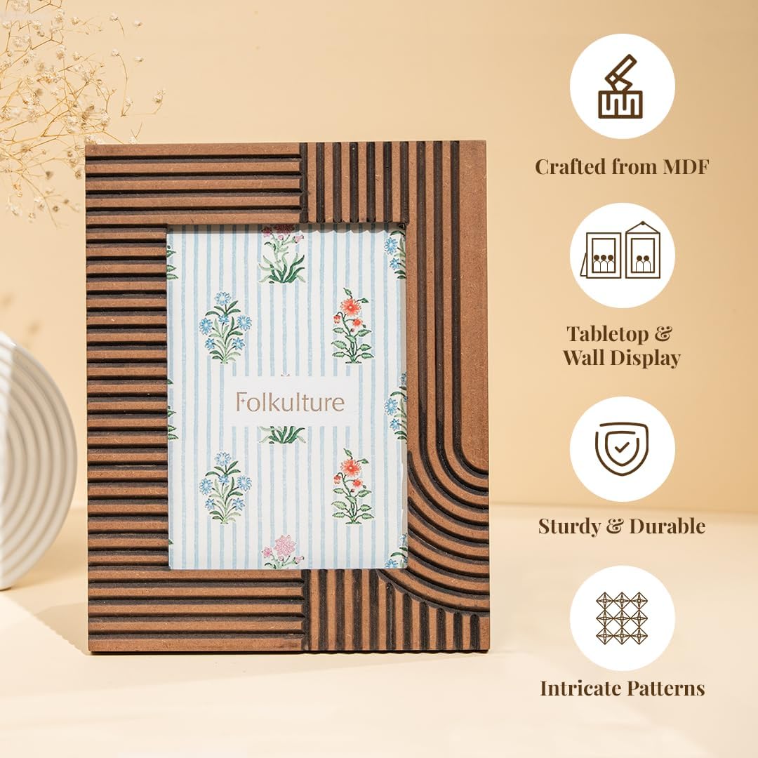 Folkulture Picture Frames | (5 x 7) Wooden Fall Picture Frame- Wall Decor | House Decor- Birthday Gift for mother | Large Picture Frames for Office Decor| Photo Frame Gifts for Women, Wedding.