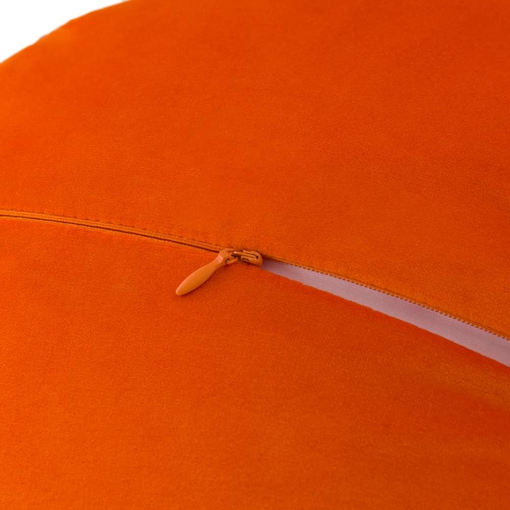 Hand-Stitched Round Decorative Flower Pillow Vibrant Orange 3D Sunflower Velvet Throw Pillow Cute Soft Floral Accent Cushion Boho Farmhouse Home Decor for Couch Bed Living Room Bedroom 14Inch