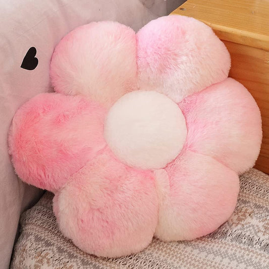 lannery Flower Plush Throw Pillows, Flower Floor Pillow Seating Cushion Toy for Reading, Room, Watching TV (19.7", Pink -2)