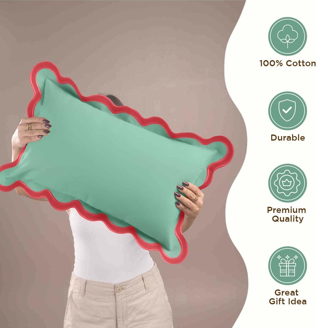 Folkulture Christmas Throw Pillow Covers 12x20 Lumbar – Decorative Couch Pillows for Living Room, Set of 2 Cute Outdoor Boho Pillow Covers, Green Xmas Throw Pillows for Christmas Décor