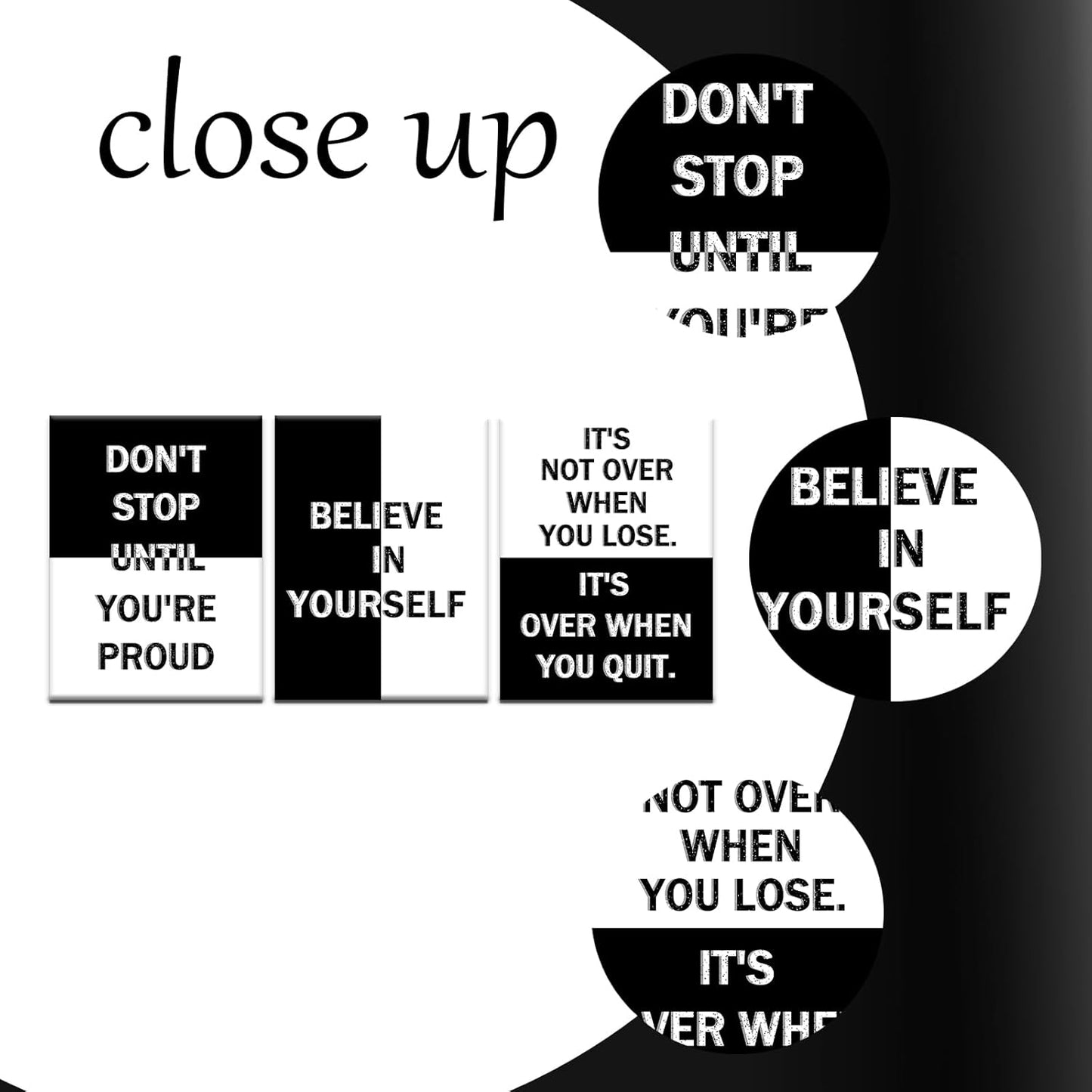 Inspirational Canvas Wall Art Simple Black and White Motivational Poster Print Office Decor Picture Painting Artwork for Modern Home Bedroom Bathroom Wall Decoration Ready to Hang [36''W x 16''H]