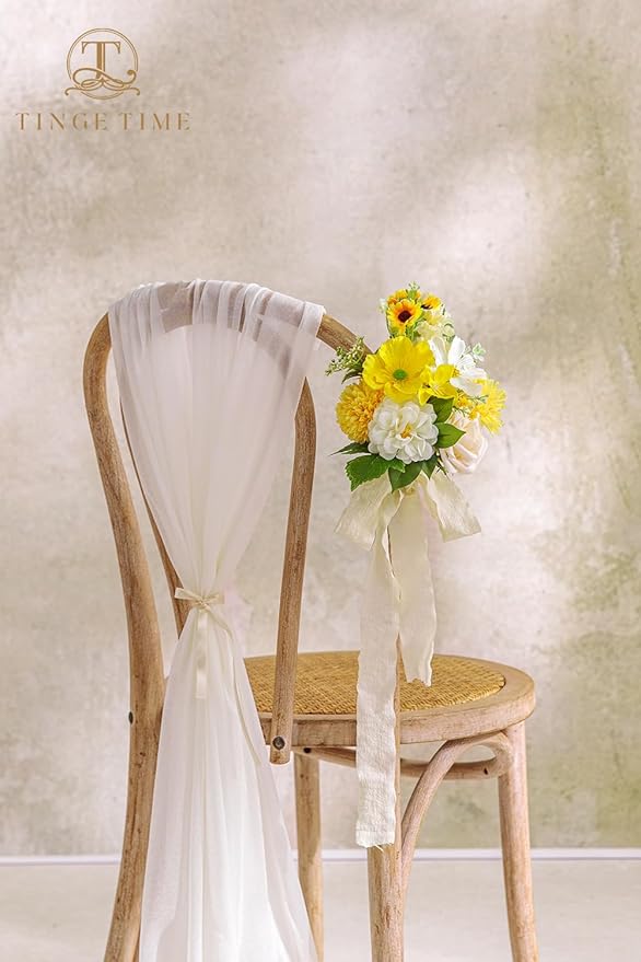 TINGE TIME Fake Flowers Artificial Flowers Peonies Bulbous Chrysanthemum Daisy Hydrangea Sunflower Violets Dahlia Daffodils Epiphyllum Orchid Cherry Blossom Camellia Leyaron (Yellow)