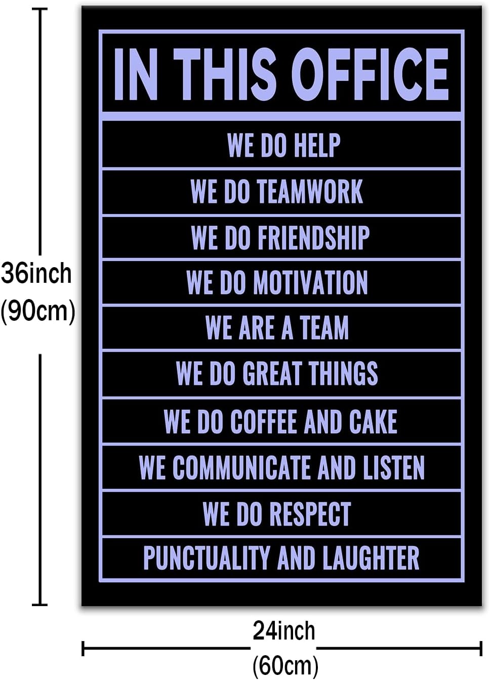 In This Office Inspirational Poster Wall Art Motivational Entrepreneur Quotes Printed on Canvas Home Decor Picture Painting Artwork for Living Room Workplace Stretched and Framed [24''Wx36''H]