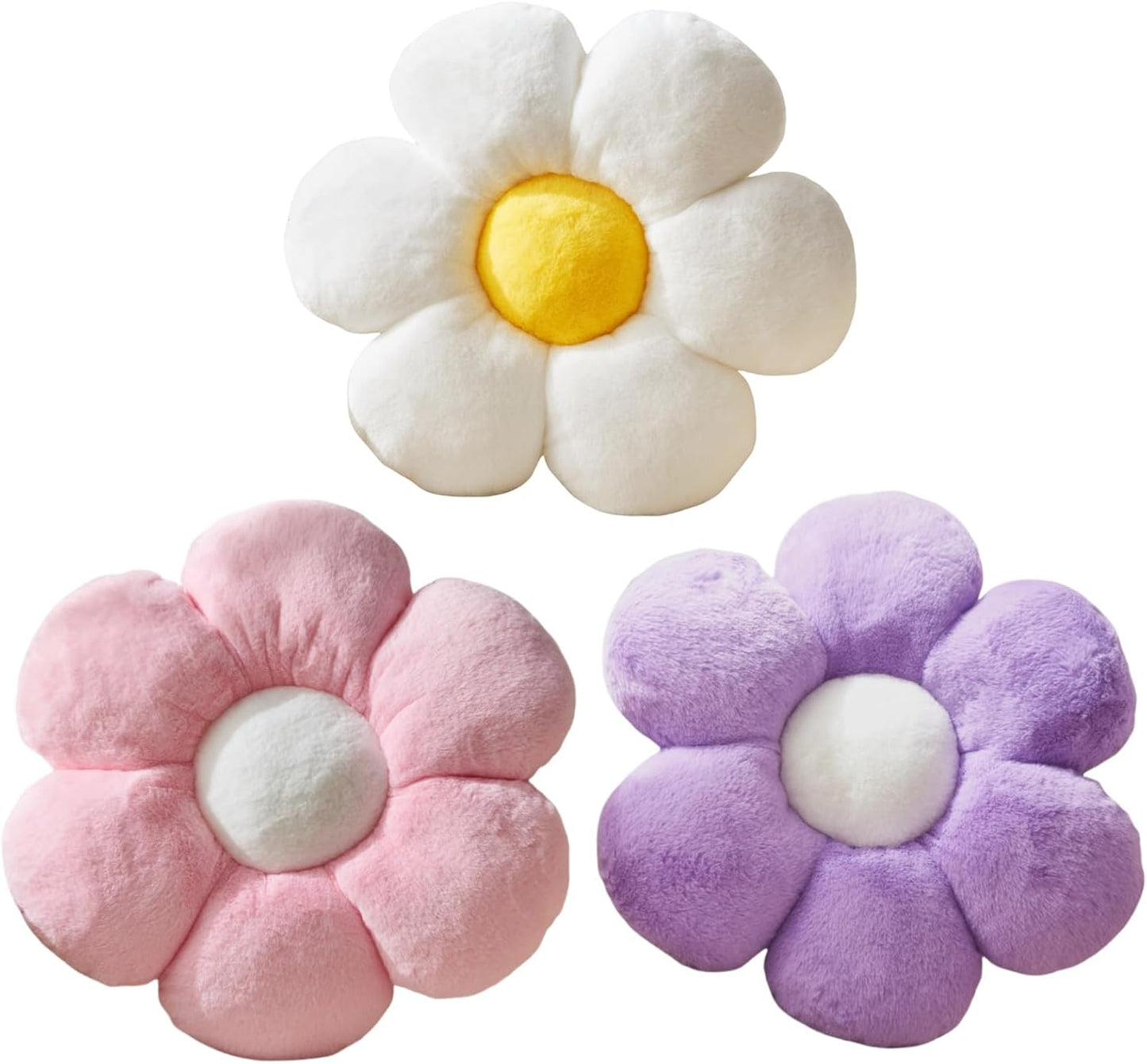 Daisy Pillow, 15.7In Cute Flower Shaped Decorative Plush Pillow for Sofa, Couch, Bed & Reading Tent