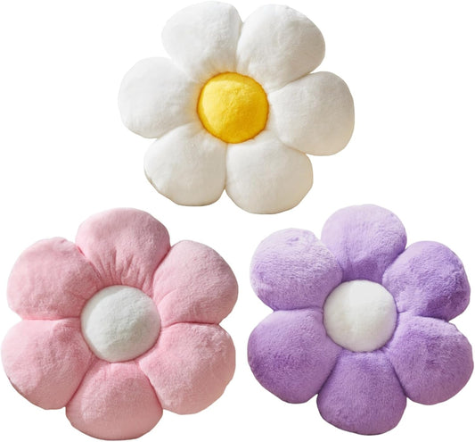 Daisy Pillow, 15.7In Cute Flower Shaped Decorative Plush Pillow for Sofa, Couch, Bed & Reading Tent
