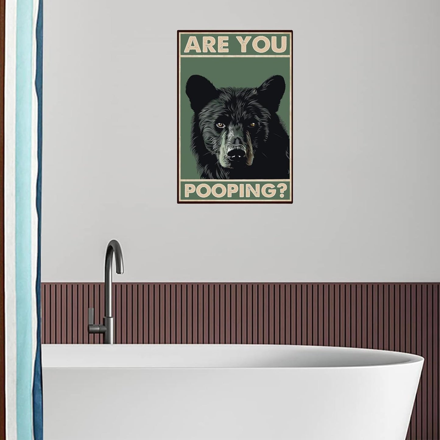 Metal Signs Are You Pooping Black Bear Vintage Tin Sign for Home Bathroom Apartment Wall Decor 12x8 Inch