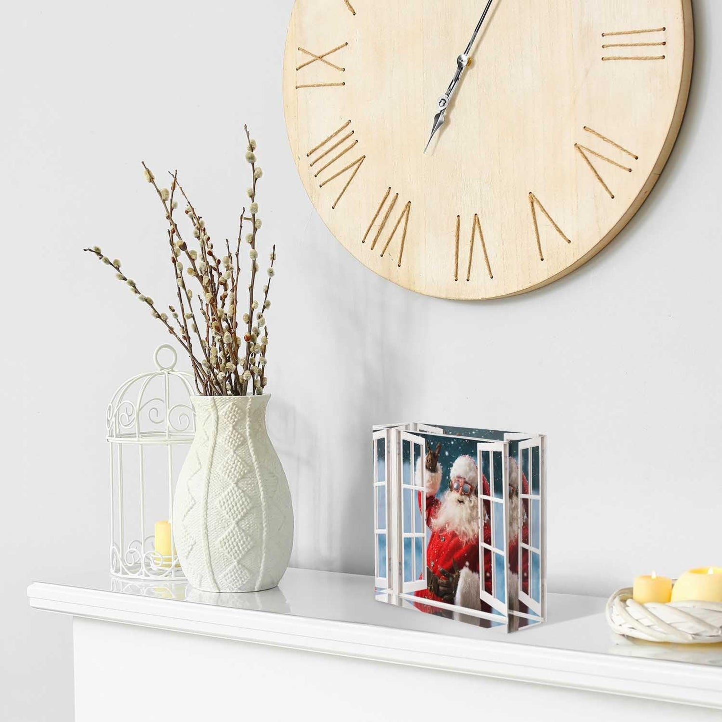 Decorative for Home Decor Lovely Santa Claus Outside The Window Nurse Presents for Women - Presents for Women Friends - Holiday Presents,Inexpensive Thank You Presents Ideas