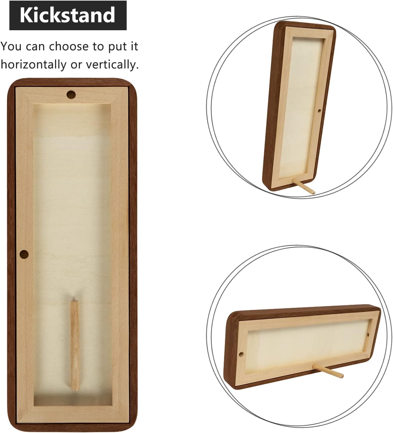 Hans 4""x12"" Collage Picture Frame with Single Mat, 1.5x2.5 Collage Matted Frame - Wall Mounting Horizontal or Vertical Display(6 Openings), Walnut