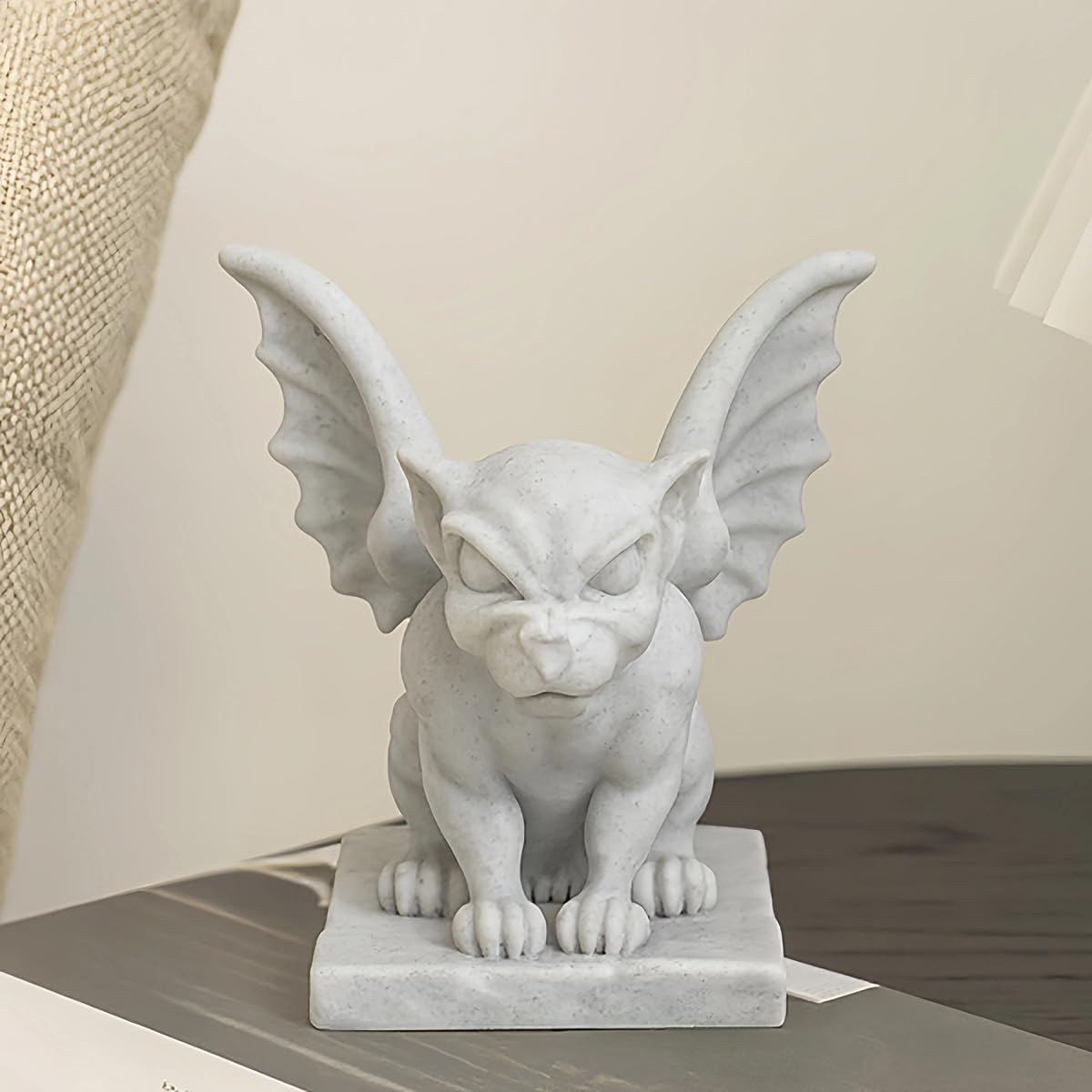 Cute Little Stone Statue Ghost, Desktop Sculpture Ornament, 3D Printed Winged Desktop Decoration (Medium)