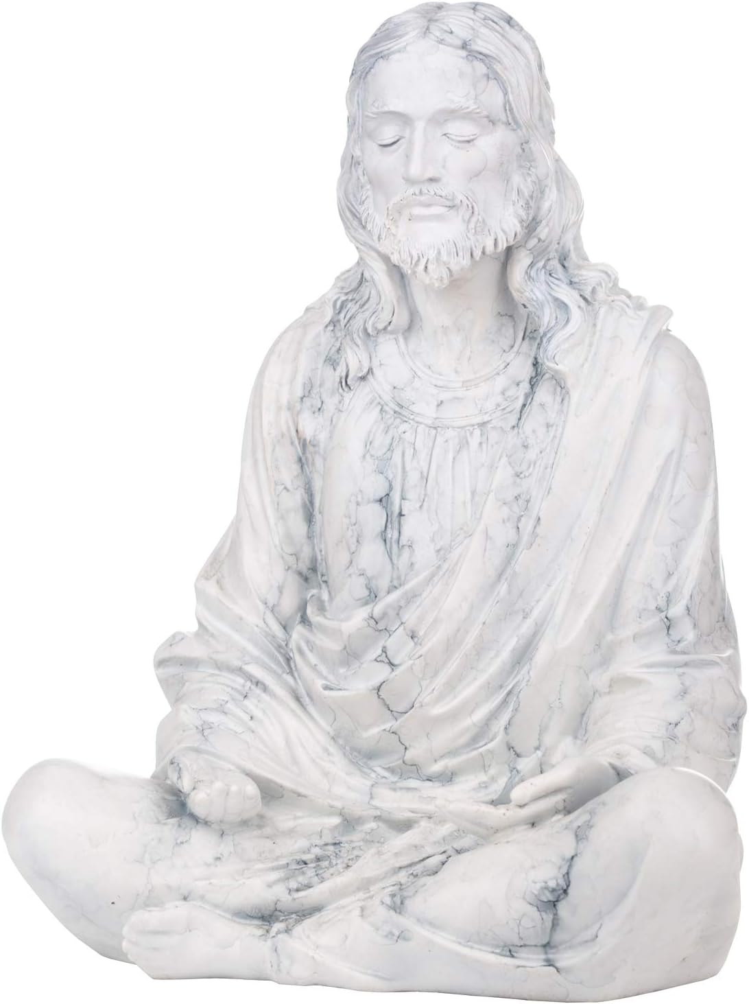 Jesus Statue 10" Marble - Meditation Statue Decor - Jesus Figurine for Any Room - Great Gift for Christians or Spiritual Friends