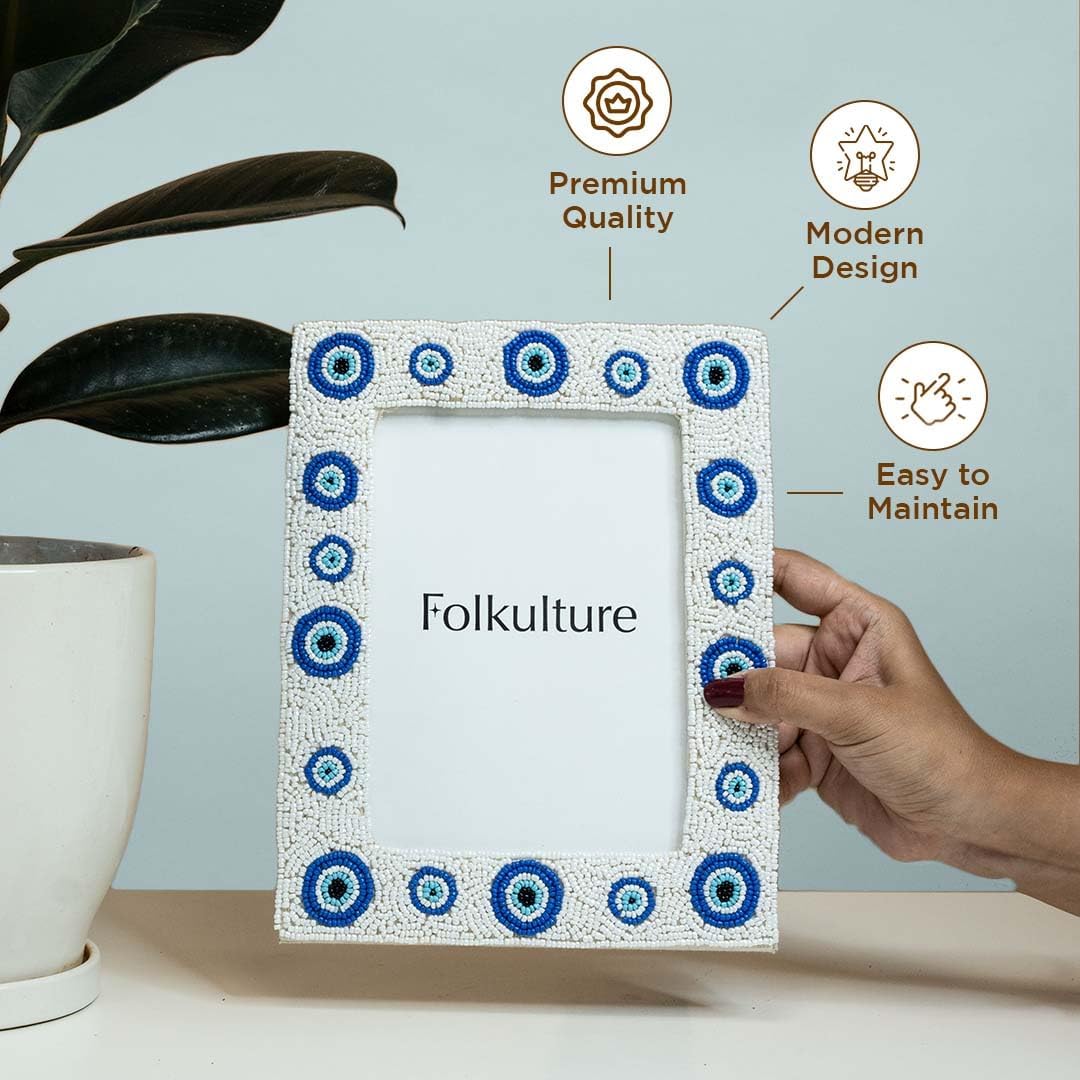 Folkulture 5x7 Picture Frames for Wall Décor, Photo Frame with Plexiglass, Vertical and Horizontal Formats Picture Frames 5x7, Wall Hanging or Tabletop Farmhouse Picture Frame