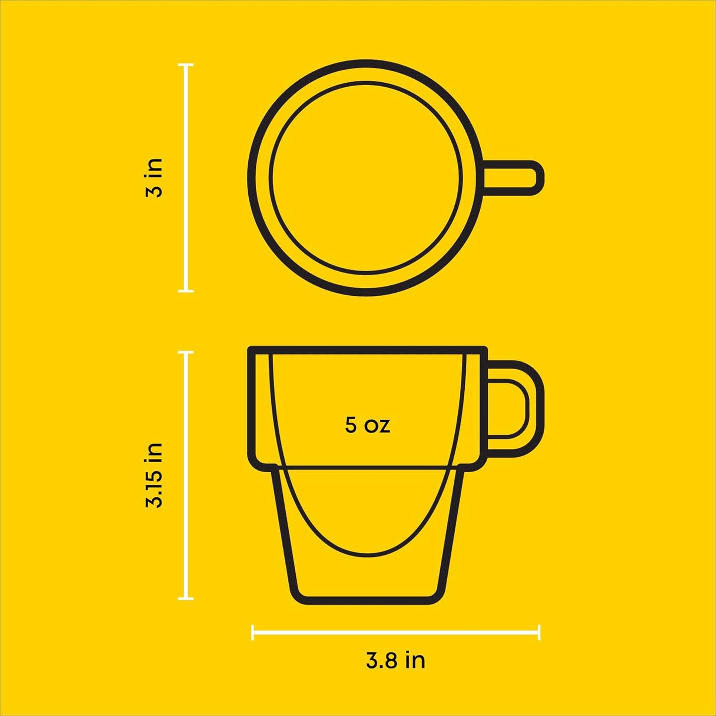 JoyJolt Stoiva Double Wall Insulated Espresso Glass Cups – 5 oz. (150 ml) Shot Cup with Handle – Stackable Thermal Clear Glass Cups, Fit for Espresso Machine and Coffee Maker – Set of 4