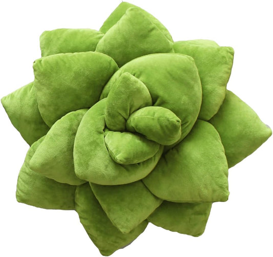 Green Philosophy Co. Succulent® Pillow 20" – Soft 3D Decorative Flower Throw Pillow, Unique Olive Green Plush Flower Cushion, Perfect for Couch, Sofa, Bedroom Decor, Gift for Plant Lovers