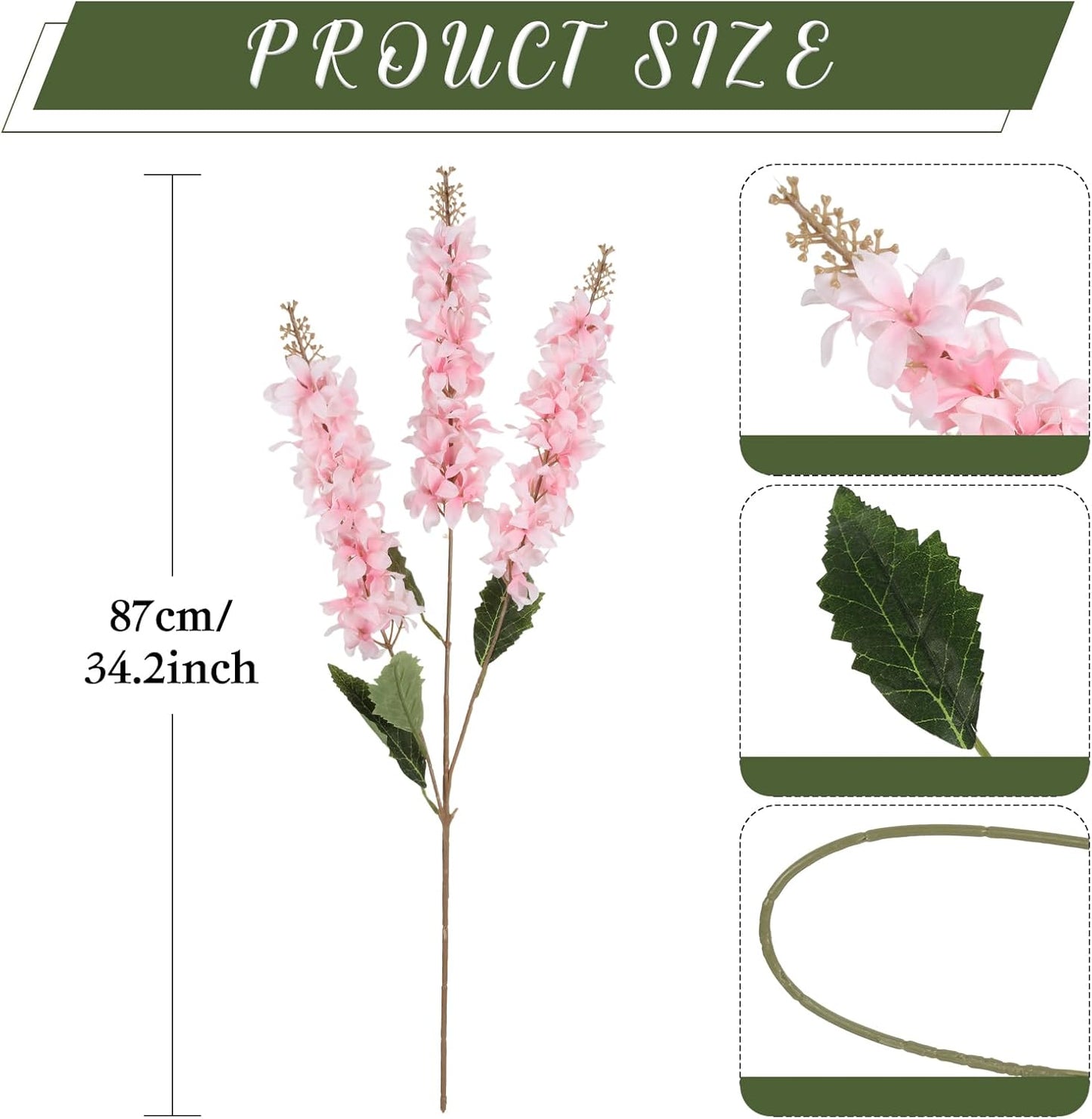 IPOPU 5PCS Faux Snapdragon Flower Pink Silk Hyacinth Flower Artificial Fake Delphinium Flowers for Home Garden Wedding Table Centerpiece Decor(Pink)