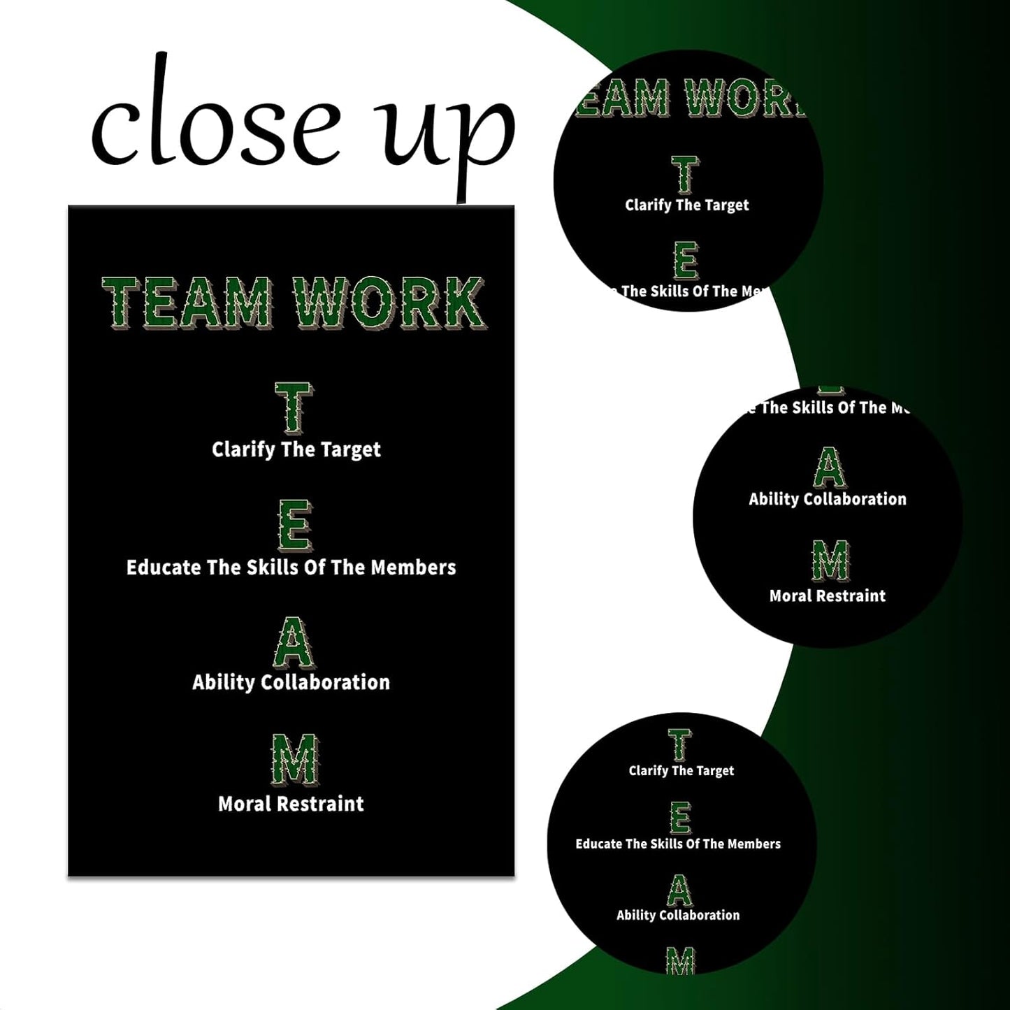 Inspirational Canvas Wall Art Team Work Motivational Entrepreneur Quotes Poster Print Positive Theme Artwork for Modern Home Bedroom Bathroom Wall Picture Painting Stretched and Framed [12''Wx18''H]