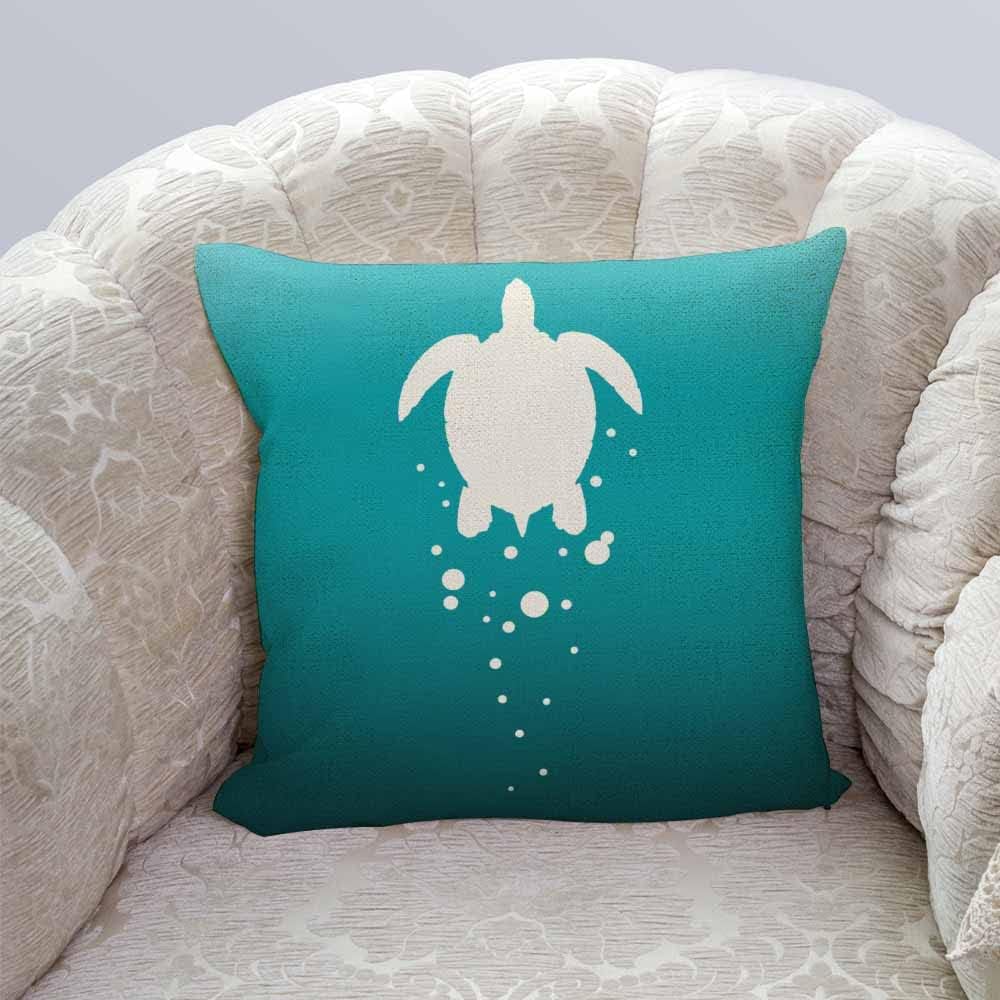 IBILIU Throw Pillow Covers Sea Turtle Amp Bubbles Against Blue-Green Ocean Cushion Pillow Case Home Decor Pillowcase 18x18 Inches