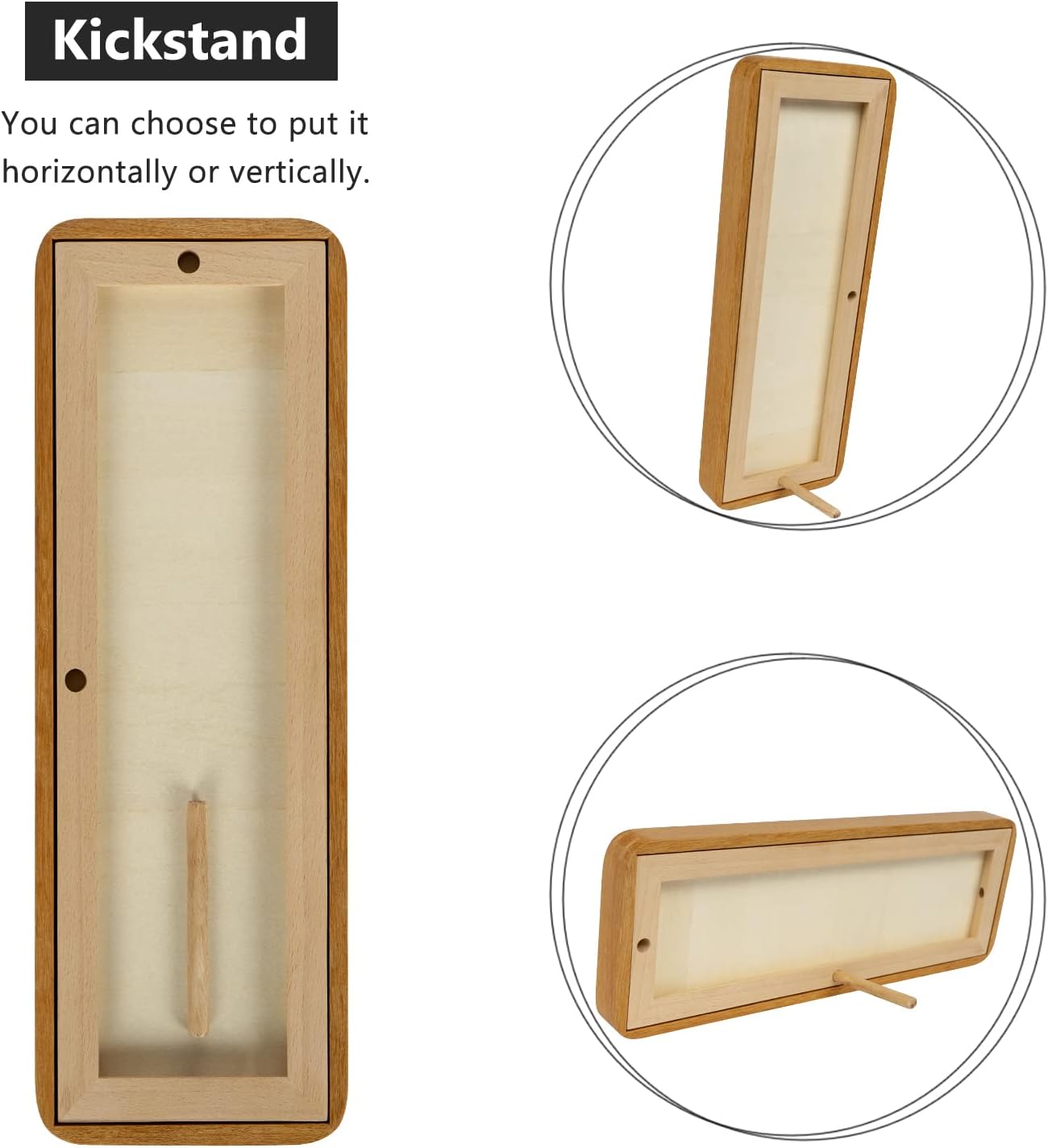 Hans 4""x16"" Collage Picture Frame with Single Mat, 1.5x2.5 Collage Matted Frame - Wall Mounting Horizontal or Vertical Display(8 Openings), Teak