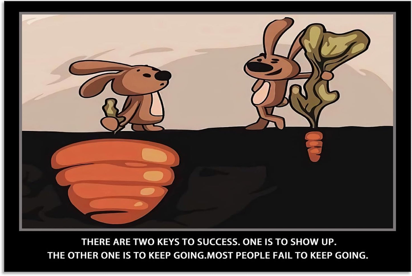 Inspirational Canvas Print Wall Art Office Motivational Picture There Are Two Keys To Success Poster Painting Modern Inspiring Print Artwork for Home Living Room Office Wall Decor[12''W X 18''H]