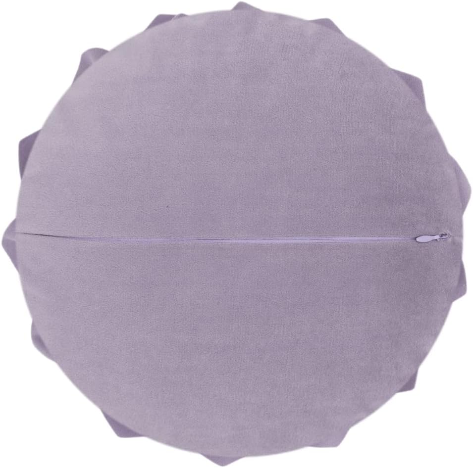 Decorative 3D Flower Throw Pillows with Insert Included Accent Round Pillow Handmade Cushion for Couch Bed Chair Living Room Home Decor 12 Inch Purple