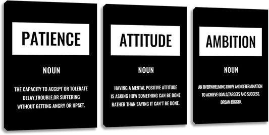 Large Wall Art Inspirational Canvas Painting Decor Motivational Black Quotes Poster Print Inspirational Positive Picture Artwork Home Office Living Room Bedroom Wall Decoration (72" Wx36 H)