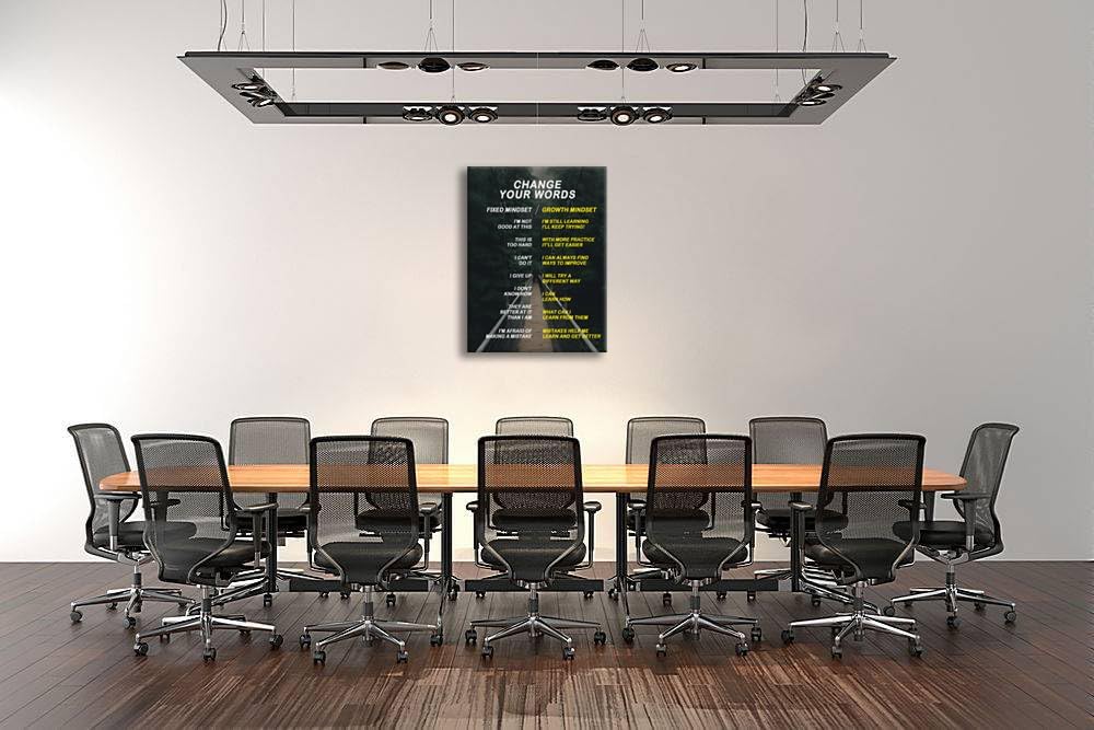 Inspirational Canvas Office Decor Print Wall Art Change Your Words Motivational Picture Inspiring Poster Painting Artwork Modern Home Living Room Gym Decor Framed Ready to Hang[30''W X 40''H]