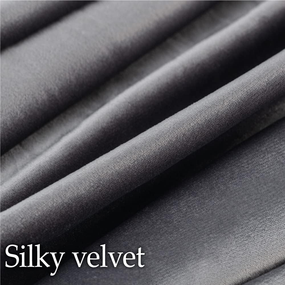 lalaLOOM Velvet Throw Pillow Covers, Set of 2, 20x20 Decorative Square Pillows Home Decor, Soft Accent Cases, Silky Machine Washable Pillowcases for Sofa, Couch, Bedroom, Living Room, Dark Gray