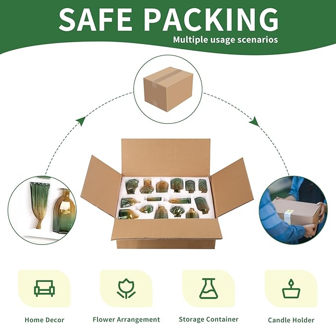 Glass Bud Vases in Bulk Set of 30 Pcs,Small Glass Vases for Flowers as Wedding Centerpieces for Tables,Clear Flower Vases Suitble for Wedding Decorations,Home Decor (Brown Green, 30 pcs)