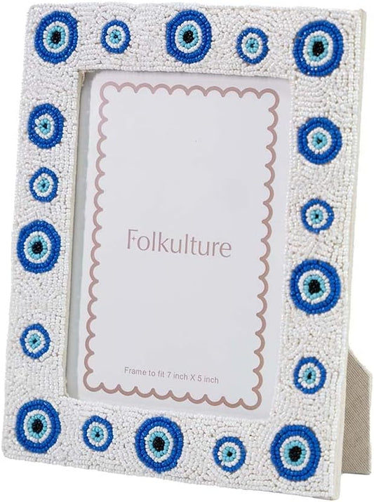 Folkulture 5x7 Picture Frames for Wall Décor, Photo Frame with Plexiglass, Vertical and Horizontal Formats Picture Frames 5x7, Wall Hanging or Tabletop Farmhouse Picture Frame