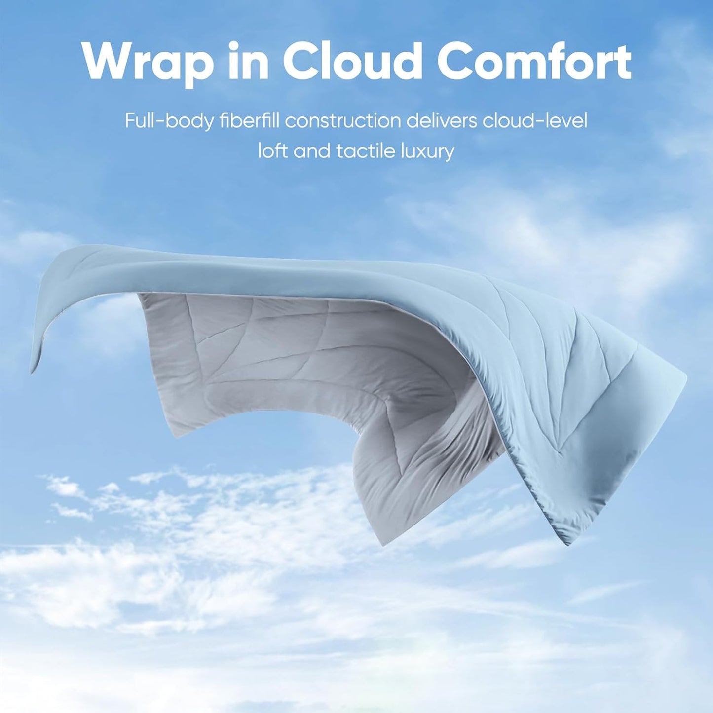 Elegear Cooling Comforter King Absorbs Body Heat to Keep Cool, Cooling Blanket for Hot Sleepers Japanese Arc-Chill 3.0 Cool Tech Fabric Summer Comforter Hypo-Allergenic Cooling Quilt - Blue/Gray