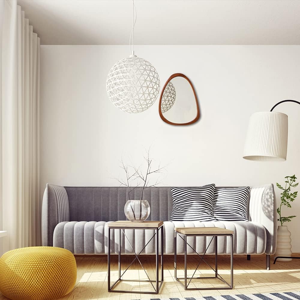 COOL2DAY Irregular Asymmetrical Wood Wall Frame Mirror, Abstract Decorative Odd Shaped Mirror for Living Room, Bedroom, Entryway, Bathroom Home Decor (18" x 22")