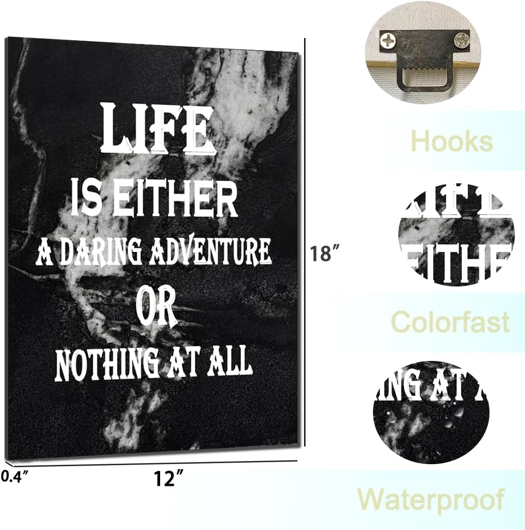 GoForArt Motivational Canvas Wall Art, Famous Quote Inspirational Prints Wall Decor, Positive Poster for Office Living Room, Bedroom Dining Room Artwork Home Decoration 12x18in