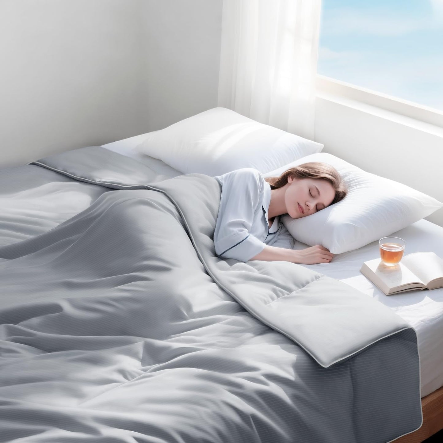 Degrees of Comfort Twin Cooling Comforter, Cooling Blanket for Hot Sleepers, Moisture-Wicking & Breathable, Upgraded Dual-Sided with Coolmax, Q-MAX＞0.4, 60 x 90 Inch, Grey
