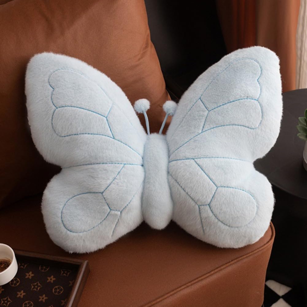 Kawaii Butterfly Shaped Throw Pillow 18in Soft Hugging Plush Pillow Butterfly Stuffed Animal Stuff Aesthetics Decor for Bedroom Living Room Sofa Couch