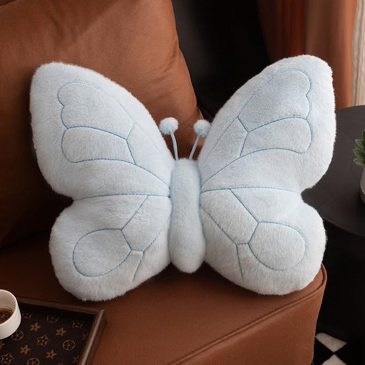 Kawaii Butterfly Shaped Throw Pillow 18in Soft Hugging Plush Pillow Butterfly Stuffed Animal Stuff Aesthetics Decor for Bedroom Living Room Sofa Couch