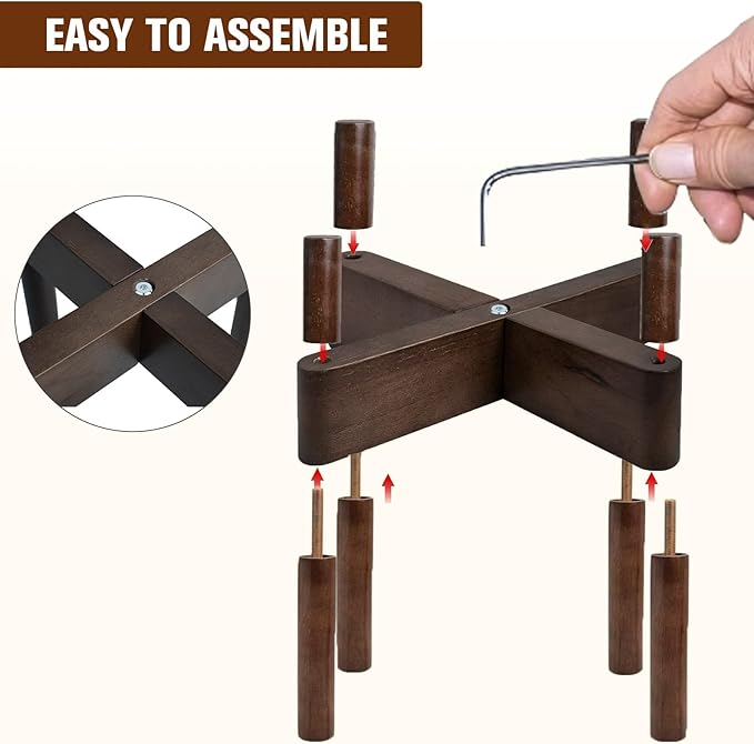 Plant Stand Indoor, Mid Century Modern Plant Holder, Wood Corner Flower Pot Stand for Living Room,(Pot & Plant Not Included),1Pack