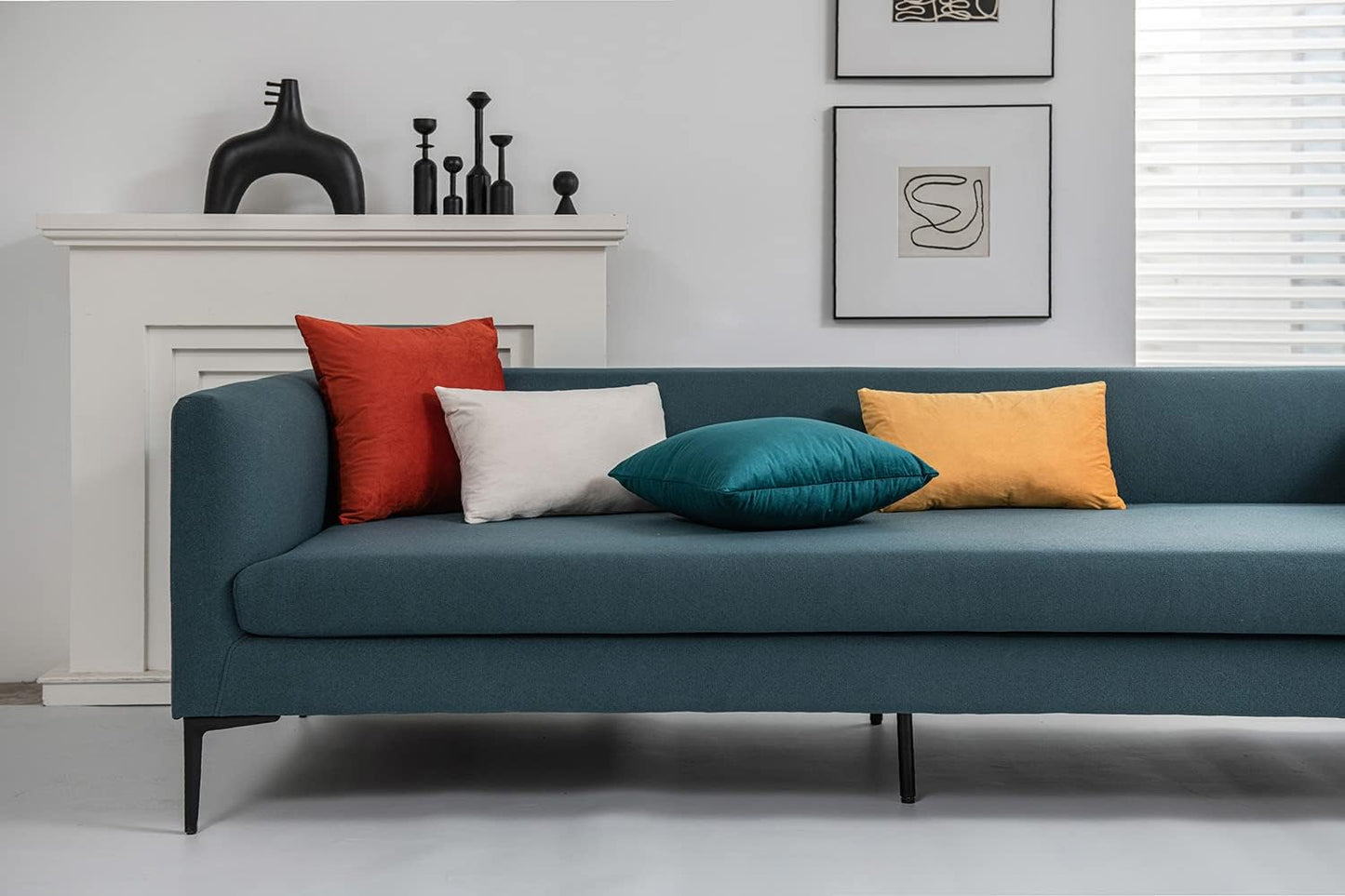 Couch Pillow Covers 12x20 Cream: 2 Pack Cozy Soft Polyester Velvet Rectangular Throw Pillow Cases for Farmhouse Home Decor