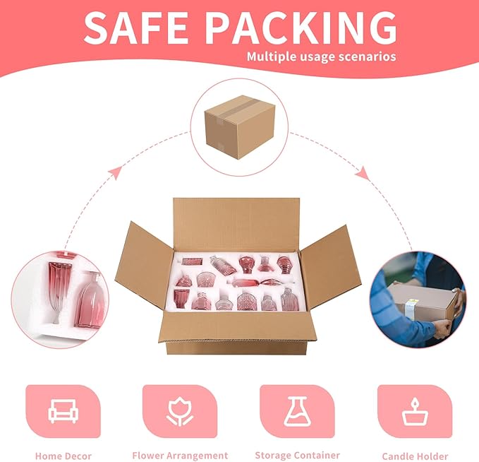 Glass Bud Vases in Bulk Set of 30 Pcs,Small Glass Vases for Flowers as Wedding Centerpieces for Tables,Clear Flower Vases Suitble for Wedding Decorations,Home Decor (Light Rose-red, 30 pcs)