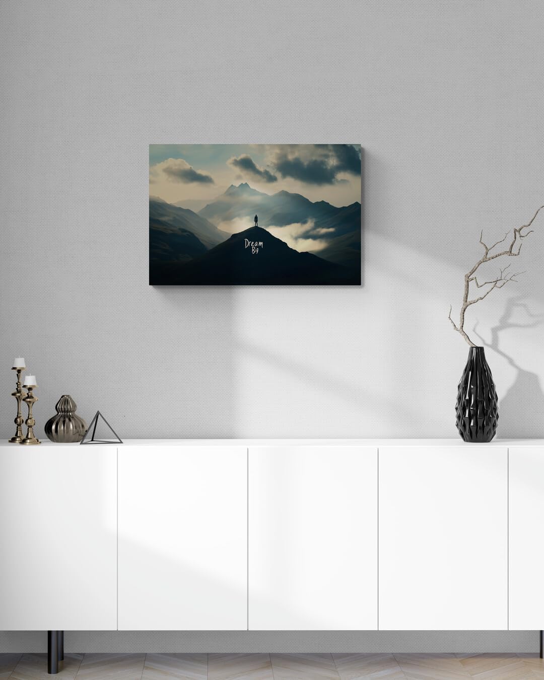 GoForArt Dream Big Motivational Canvas Wall Art, Inspirational Famous Quote Bedroom Living Room Decor, Positive Modern Landscape Mountain Office Dorm Room Poster Print (Dream Big02, 24''x36'')