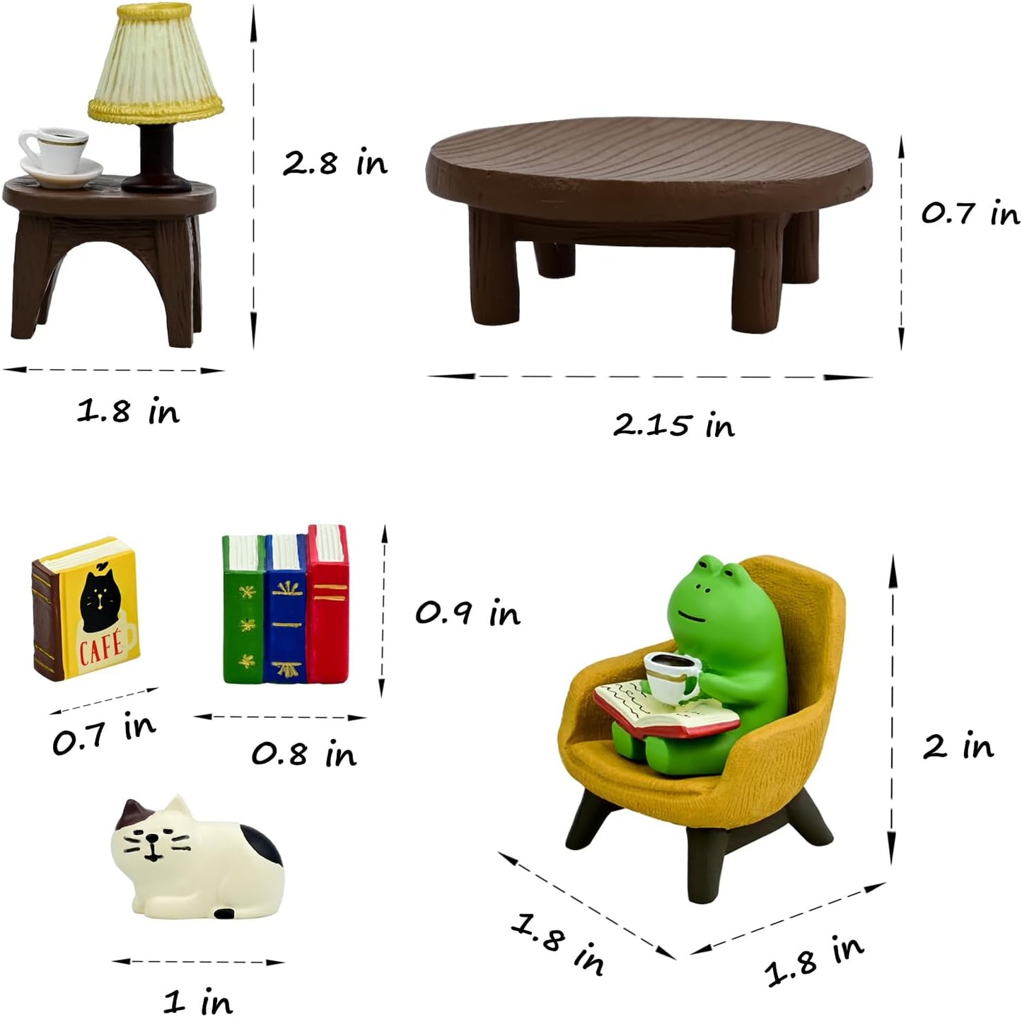 Miniature Frog Figurines Statue, Adorable Frog Collectibles for Desk and Bedroom Decor, Perfect Indoor Home Decorations and Gifts Set