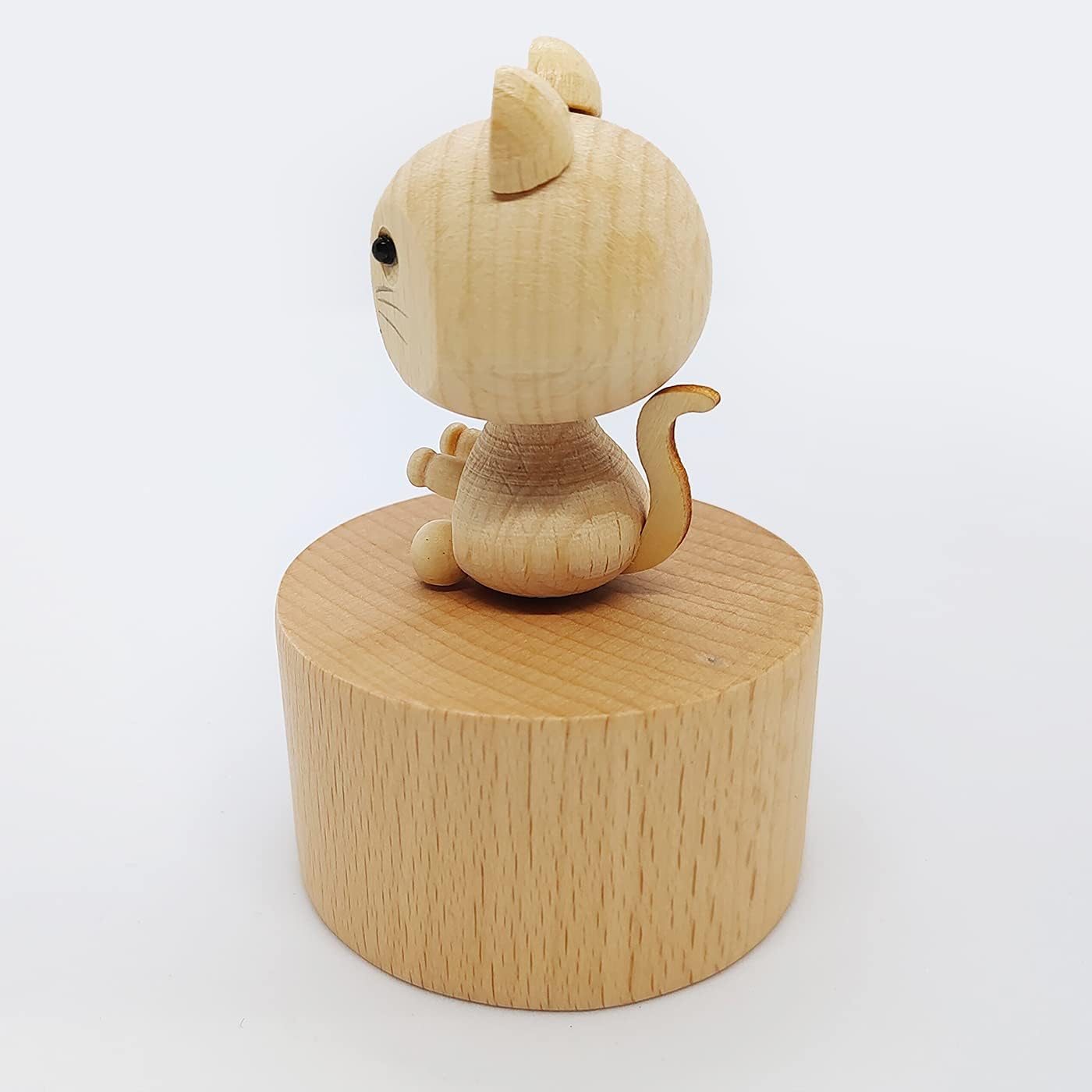 Cute Kitten Mini Music Box, Little Cat Animals Wooden Mechanical Music Box, The Music Box Gift That Sings Castle in The Sky, Best Gift for Boy Girl Kids Singing Music Gift Box