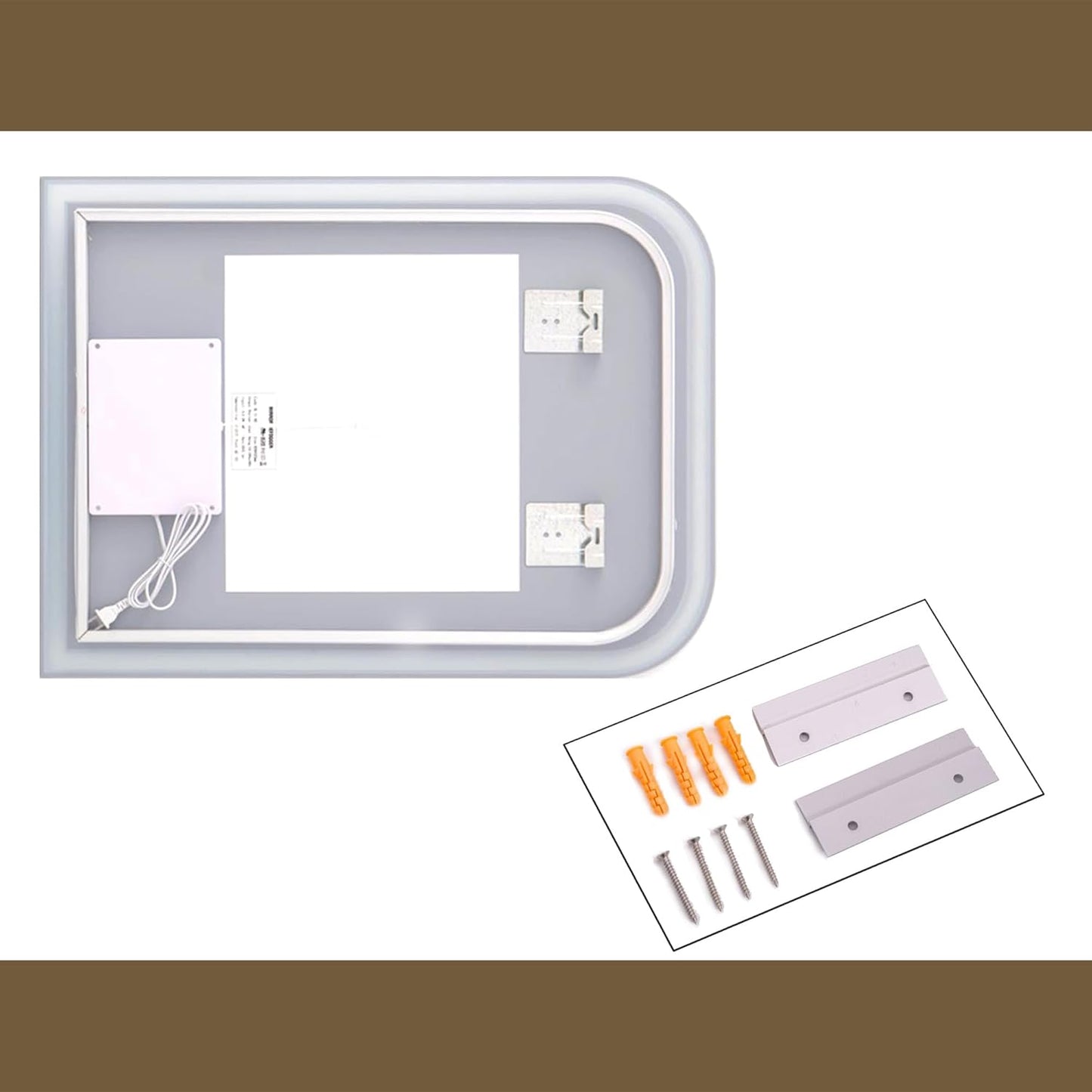 Mirror with Lights 24x36 inch,led Wall Mirror,Anti-Fog,Stepless Dimmable,3 Color Temperature Vanity Mirror,UL Listed