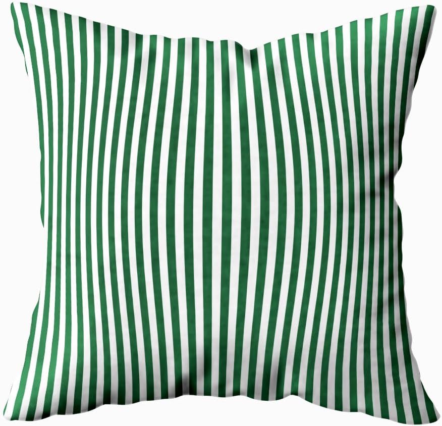 Green Stripes Pillow Covers 16X16 Inch Throw Pillow Covers for Home Couch Bedroom Living Room