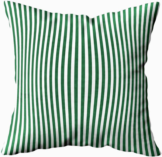Green Stripes Pillow Covers 16X16 Inch Throw Pillow Covers for Home Couch Bedroom Living Room