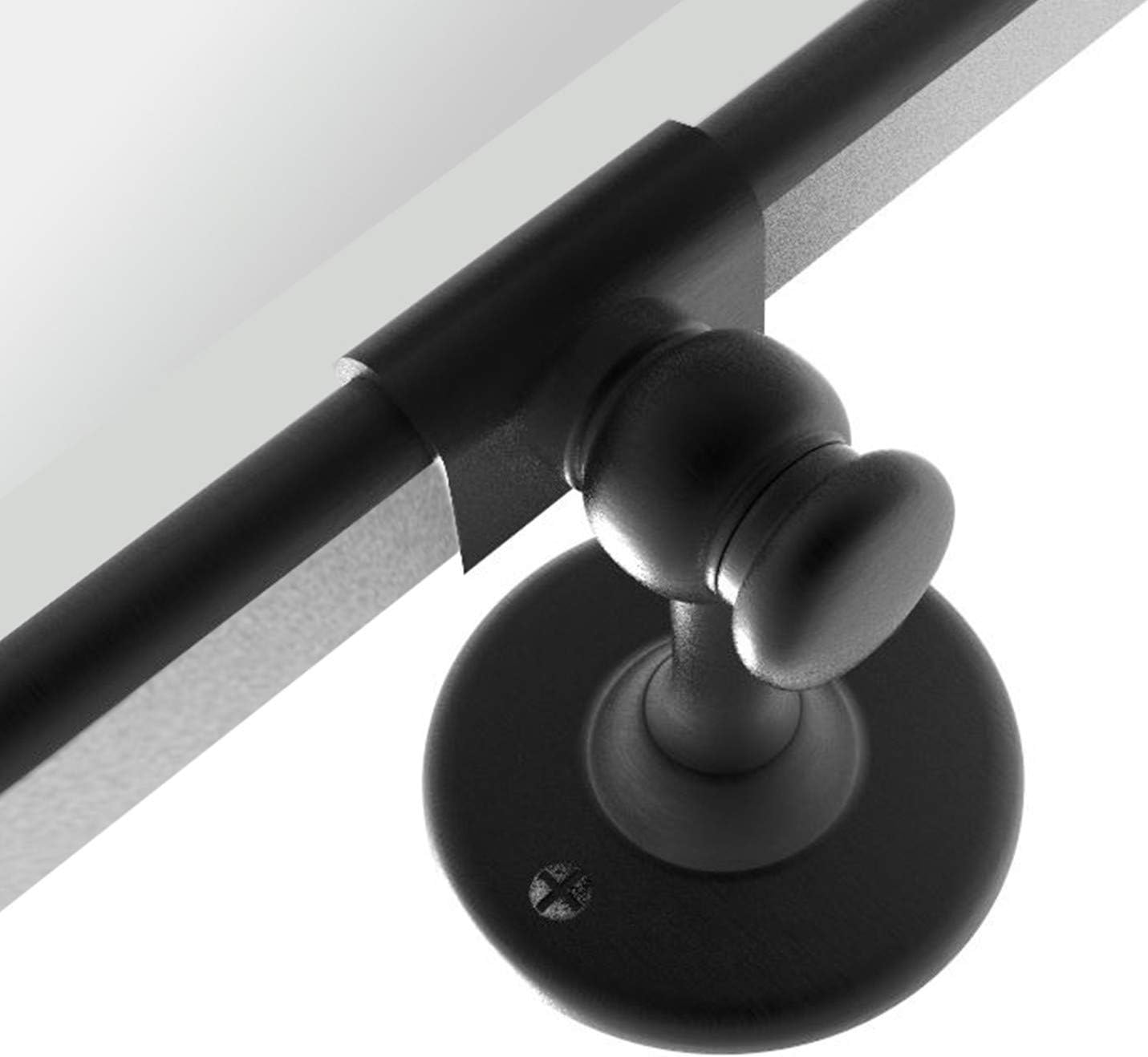 Farmhouse Black Metal Framed Pivot Rectangle Bathroom Mirror Rounded Rectangluar Tilting Beveled Vanity Mirrors for Wall, Overall 22.91 x 24 inches (Mirrror 19 x 24 inches)