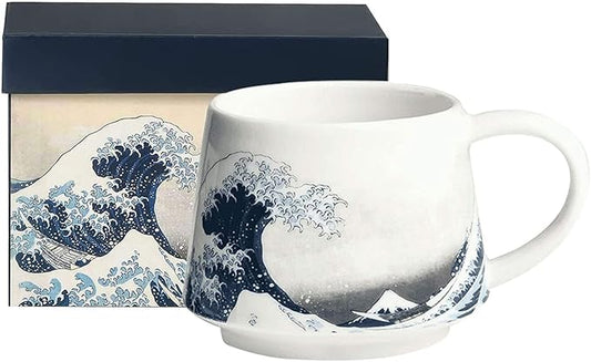 Topadorn Ceramic Mug Porcelain Coffee Cup,12 oz. The Great Wave
