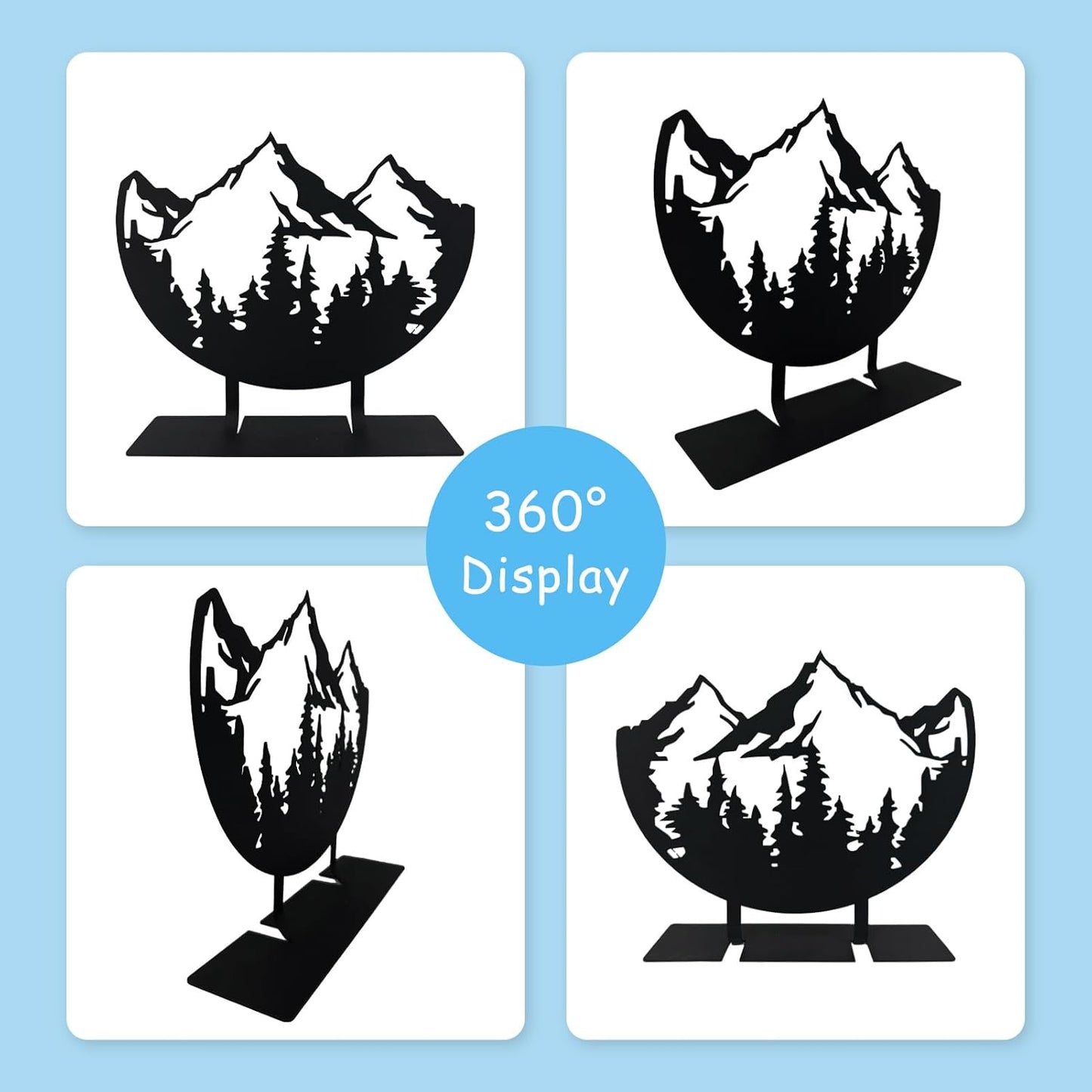 Metal Mountain Table Top Decor, Forest Decorative Sign, Woodland Tabletop Decor, Tabletop Decorative Accents, Travel Adventure Table Centerpiece for Home Farmhouse