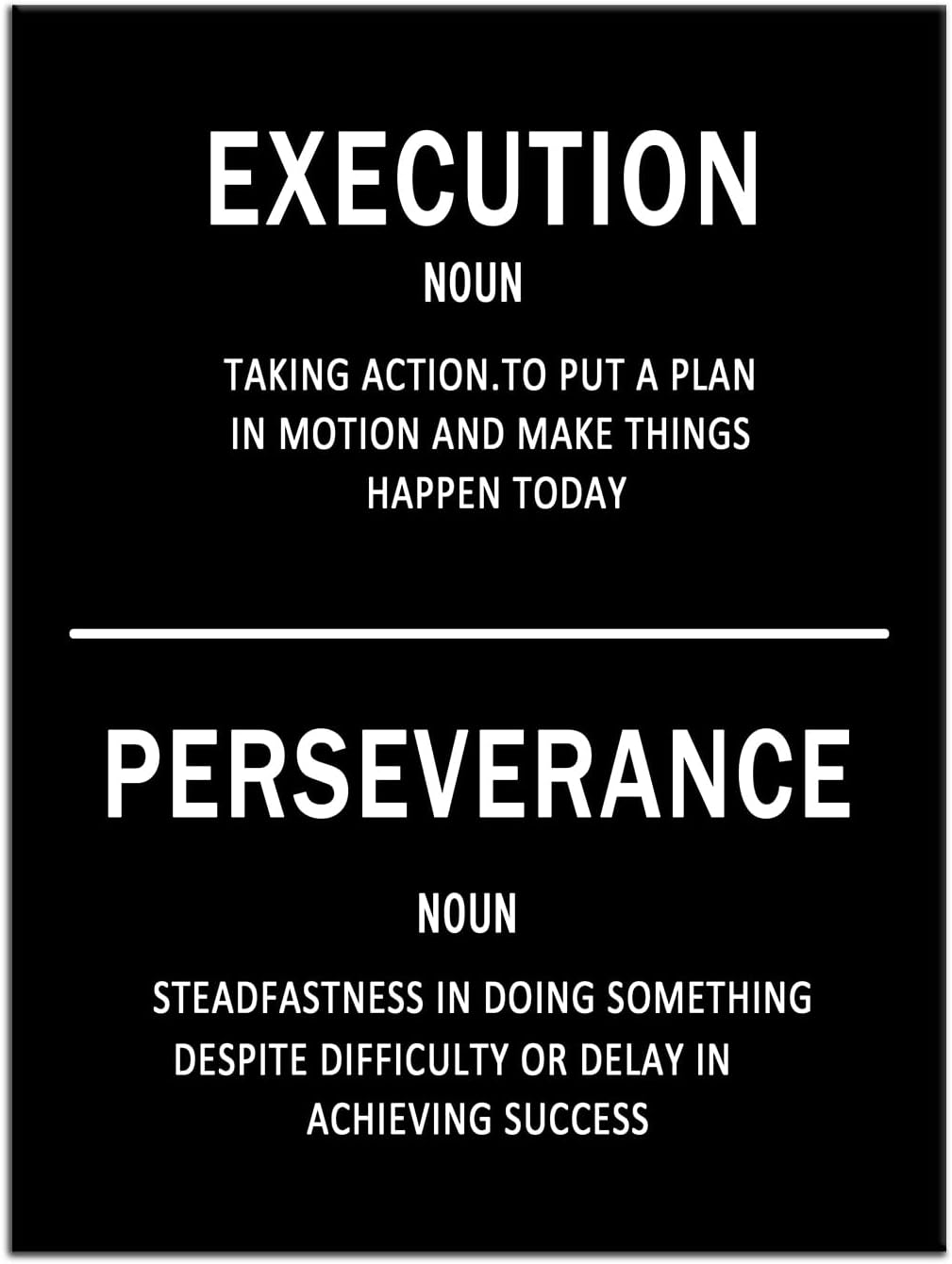 Inspirational Canvas Wall Art Motivational Quotes Poster Print Execution Perseverance Saying Words Picture for Home Living Room Office Bedroom Wall Decor Artwork Ready to Hang [30''Wx 40''H]