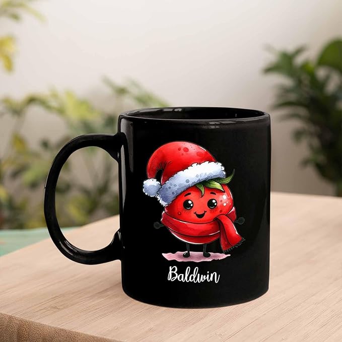 Tomato Travel Mug Gift For Dad Mom Tomato Fans, Personalized Name Tomato Lover Tea Cup Gift For Christmas, Tomato Themed Coffee Mug, Tomato Enthusiasts Gifts, Tomato Mug, Black Cup 11oz 15oz